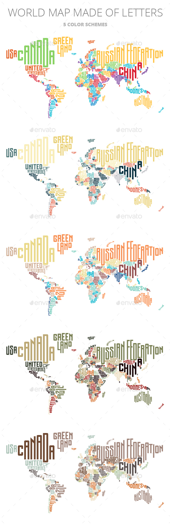 World Map Made of Typographic Country Names - Miscellaneous Conceptual