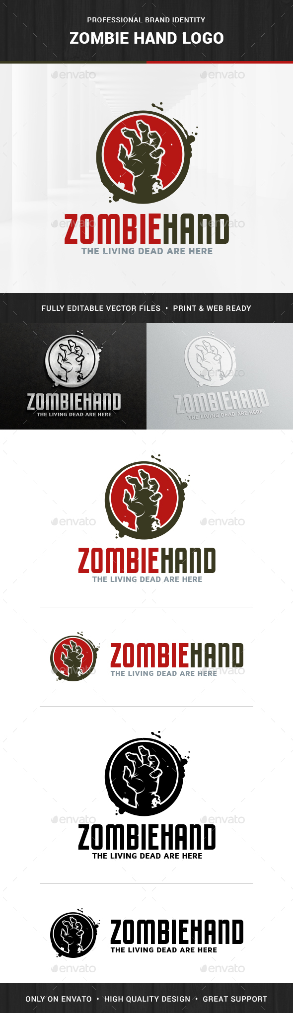 Zombie Hand Logo Template - Humans Logo Templates