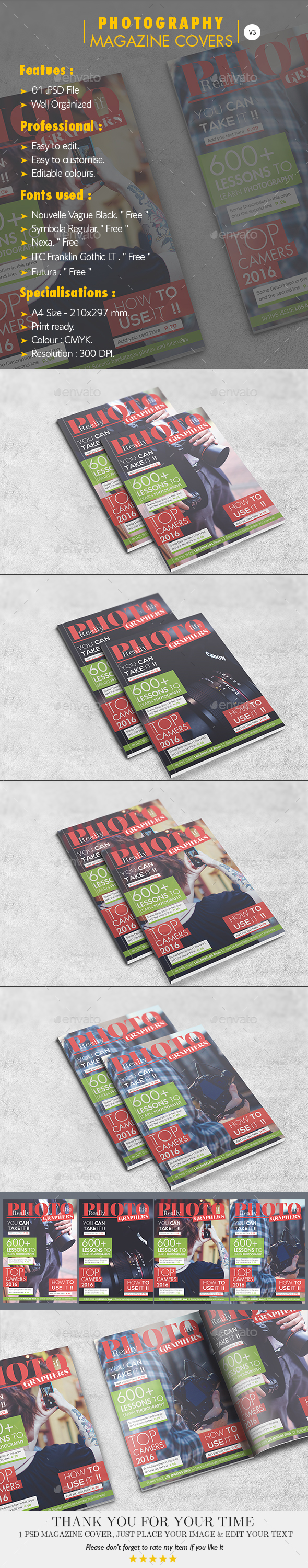 Photography Magazine Covers V.03 - Magazines Print Templates