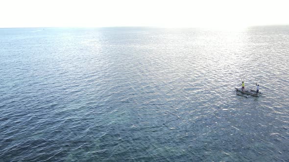 Boats in the Ocean Near the Coast of Zanzibar Tanzania Slow Motion alt