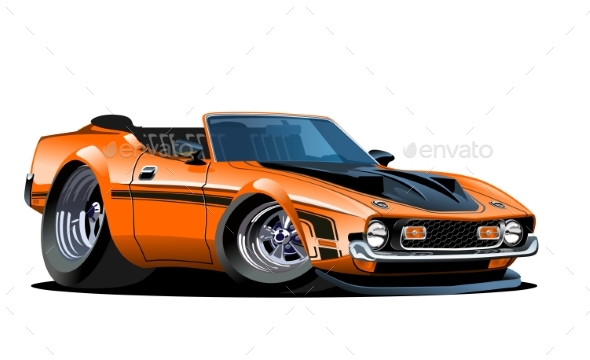 Cartoon Retro Car - Man-made Objects Objects