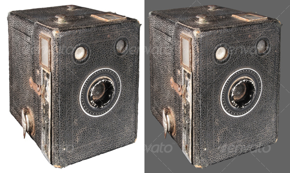 Antique box camera - Technology Isolated Objects