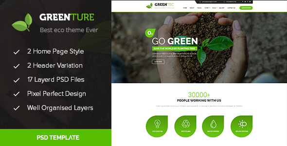 Greenture - EnvironmentNon-Profit - ThemeForest 15339156