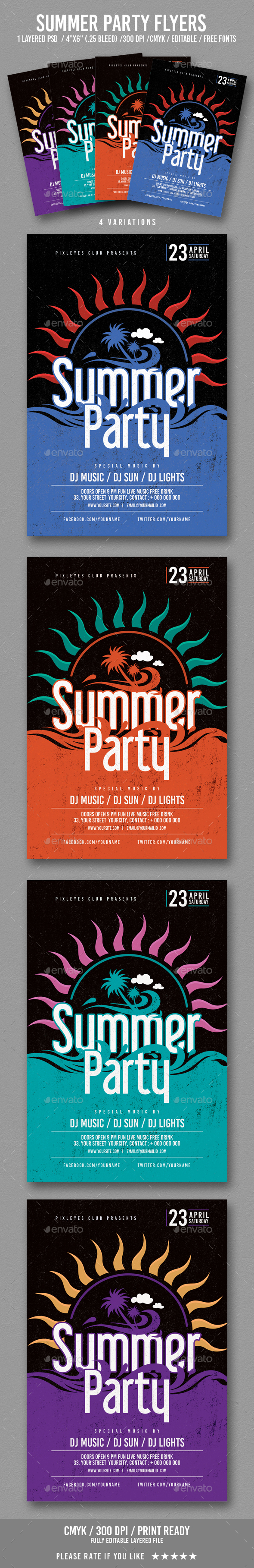 Summer Party Flyer - Clubs & Parties Events