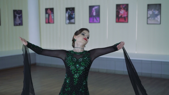 Girl Dancing Ballroom Dancing.  alt