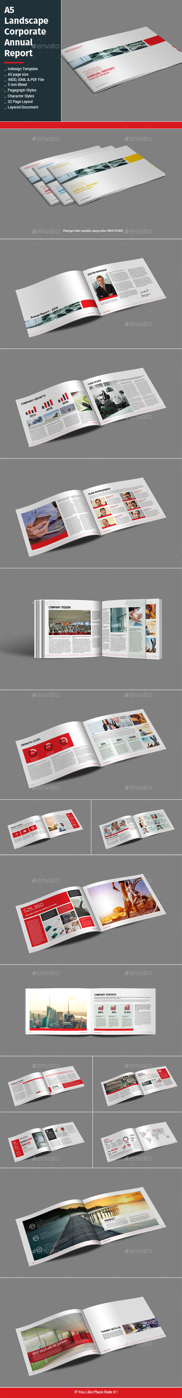A5 Landscape Corporate Annual Report - Informational Brochures
