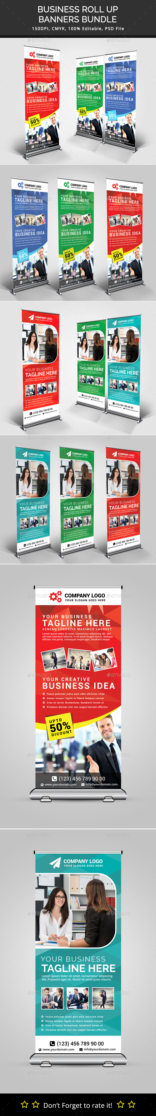 Bundle of 2 Multi Business Rollup Banners - Signage Print Templates