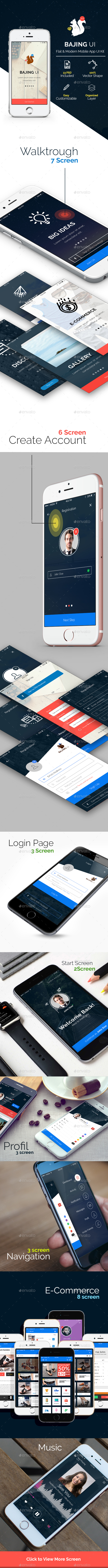Bajing UI - Mobile App UI Kit v2.0 - User Interfaces Web Elements