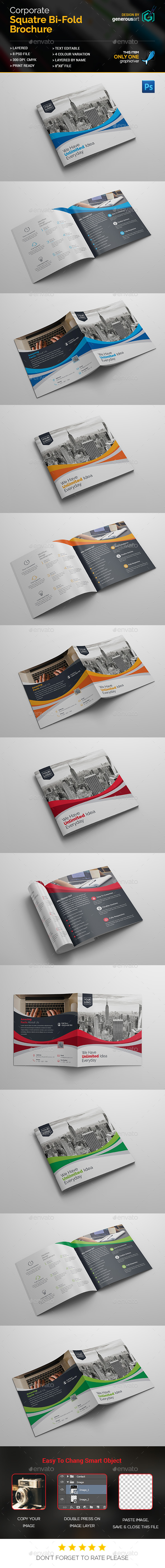Square Bi-Fold Brochure Design - Corporate Brochures