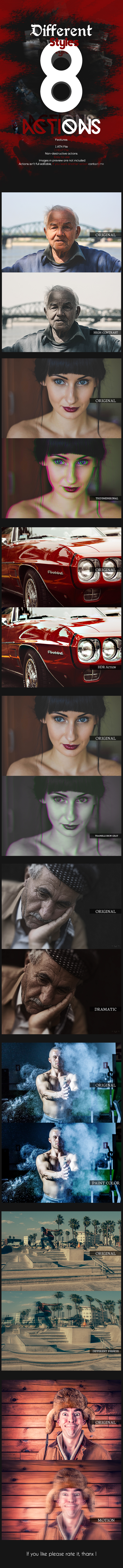 8 Different Styles Actions - Photo Effects Actions