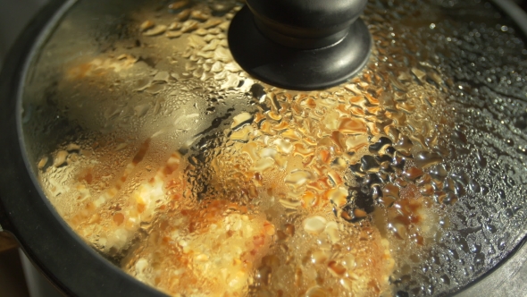 Fried Pork Meatballs Or Cutlets In Frying Pan. 
