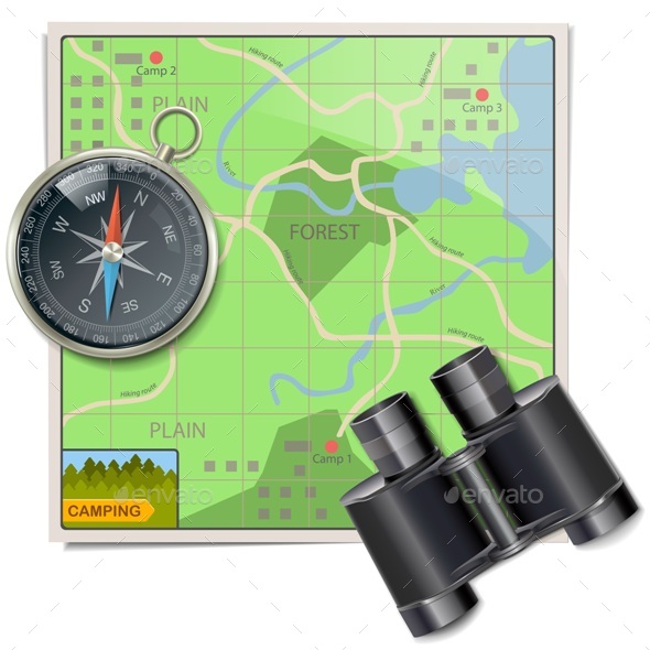 Camping Map - Travel Conceptual