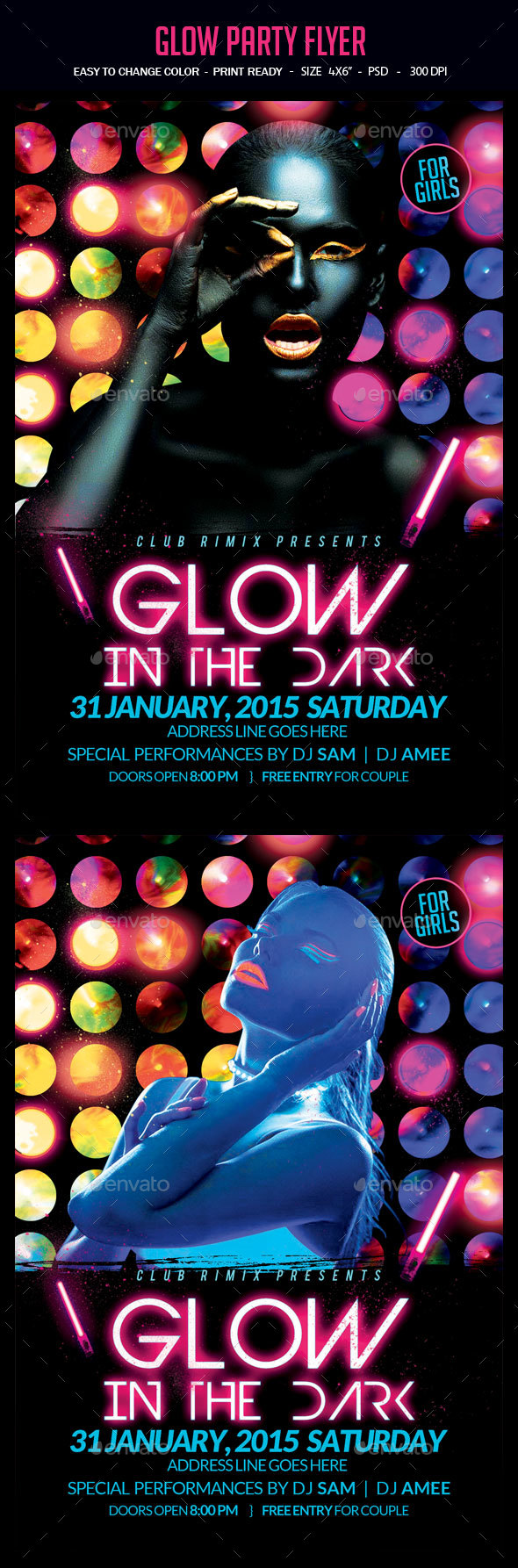 Glow Party Flyer - Clubs & Parties Events