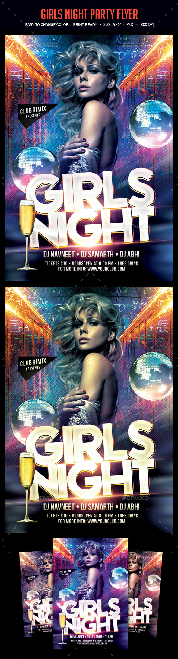Girls Night Party Flyer - Clubs & Parties Events