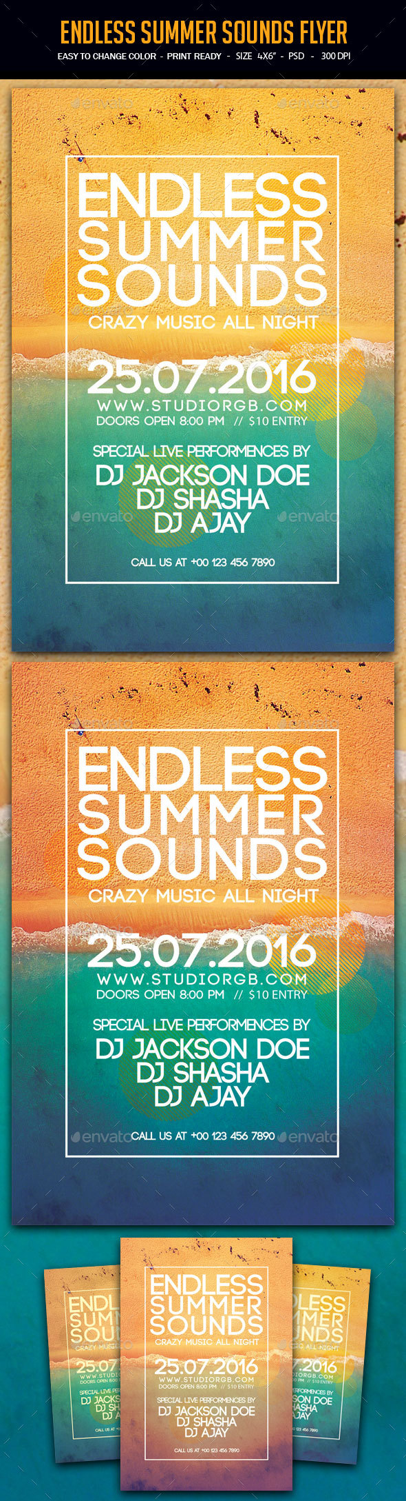 Endless Summer Sounds Flyer - Clubs & Parties Events