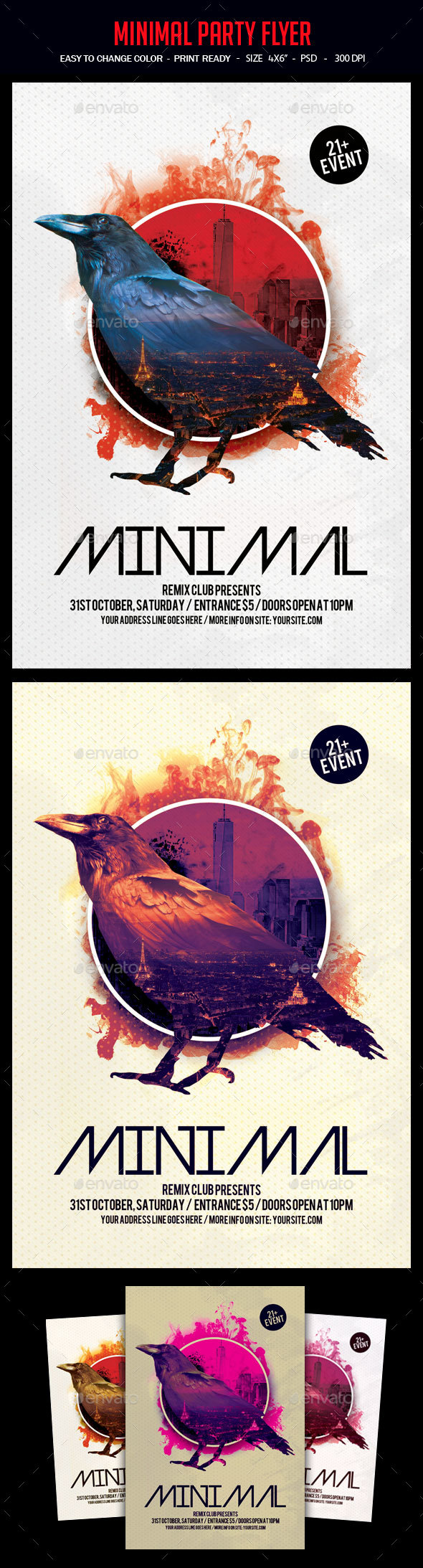 Minimal Party Flyer - Clubs & Parties Events