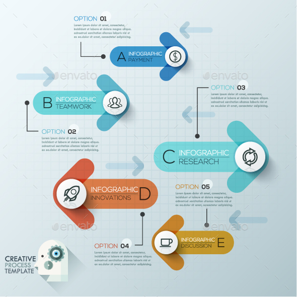 Modern Infographic Paper Arrows Template