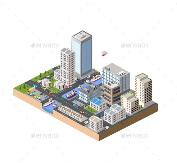 Isometric in a Big City - Buildings Objects