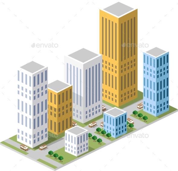 Isometric in a Big City - Buildings Objects