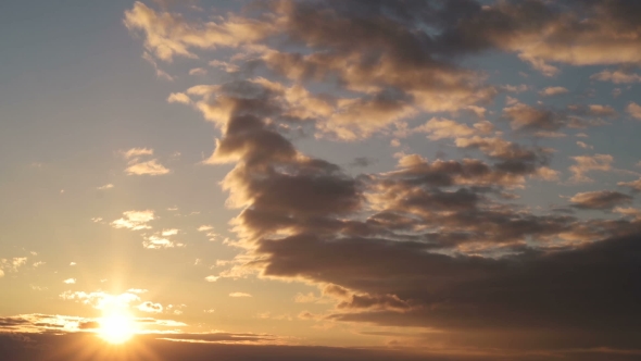 Beautiful Cloudscape With Large, Building Clouds