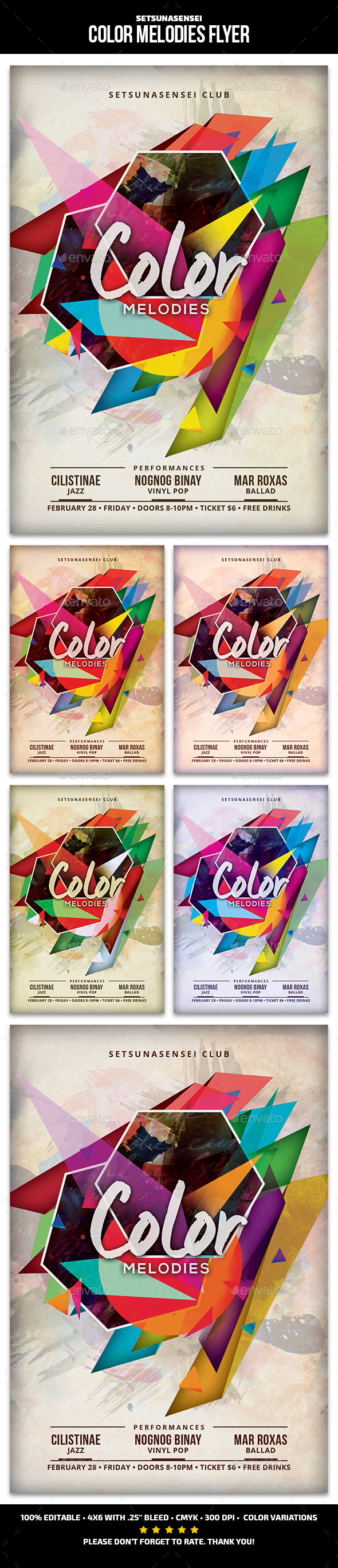Color Melodies Flyer - Clubs & Parties Events