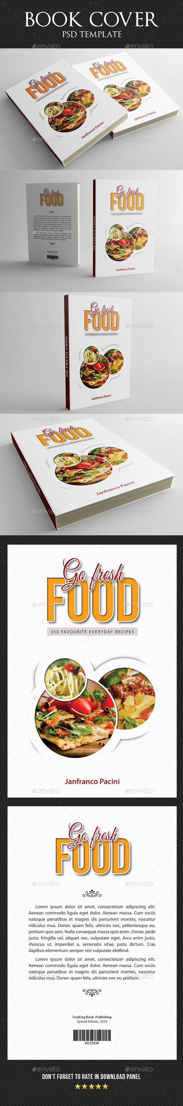 Cook Food Book Cover Template V2 - Miscellaneous Print Templates