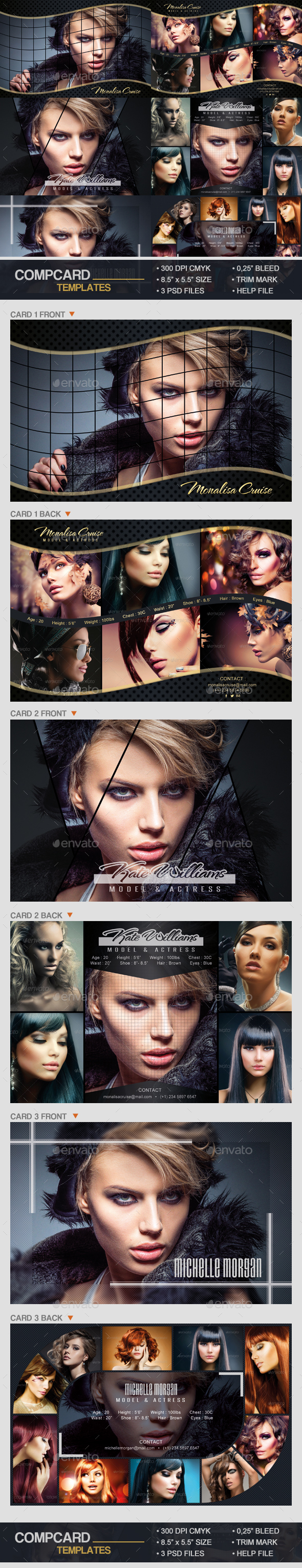 Comp Card Templates - Miscellaneous Print Templates