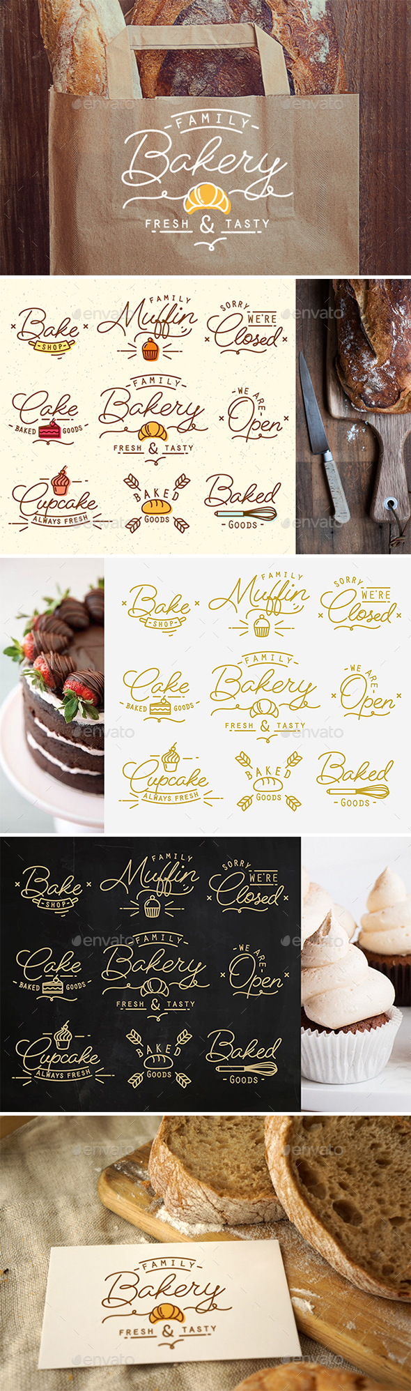 Flat Bakery Symbols - Food Objects