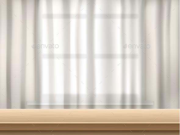 Table and Curtain Background - Backgrounds Decorative