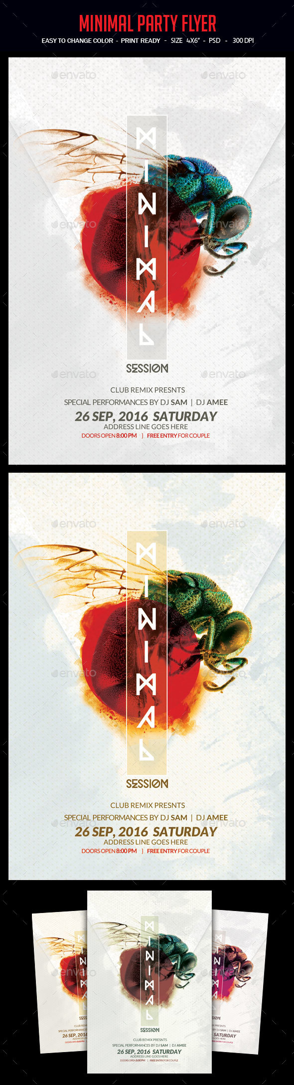 Minimal Party Flyer - Clubs & Parties Events