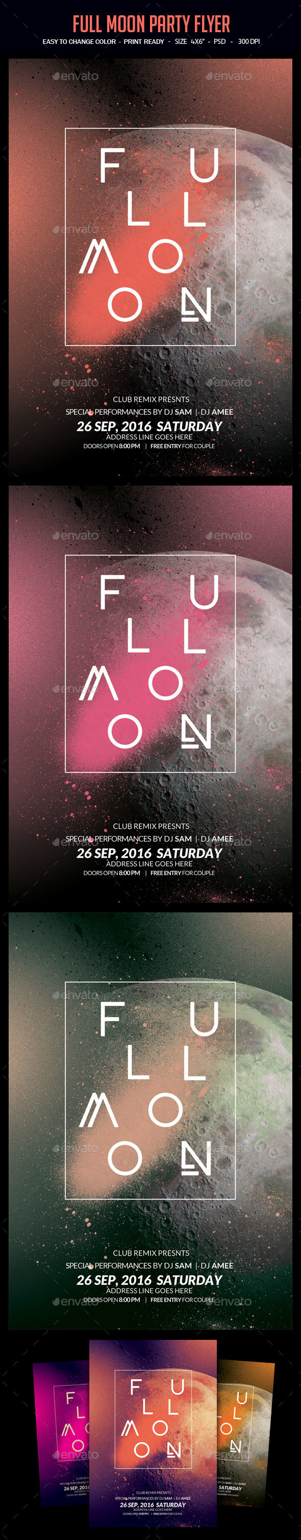 Full Moon Party Flyer - Clubs & Parties Events