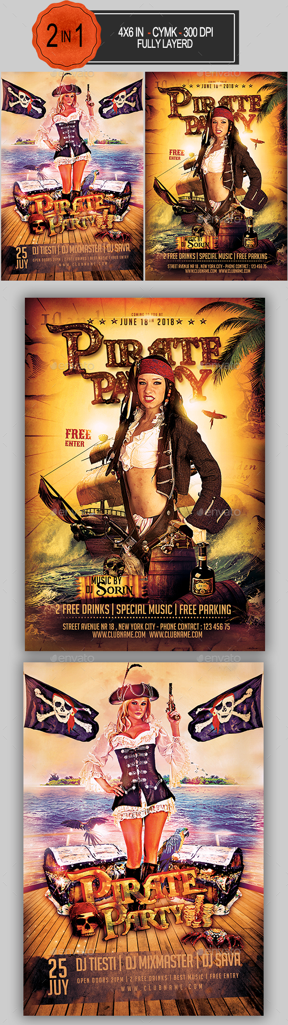 Pirate Party Flyer Bundle - Clubs & Parties Events