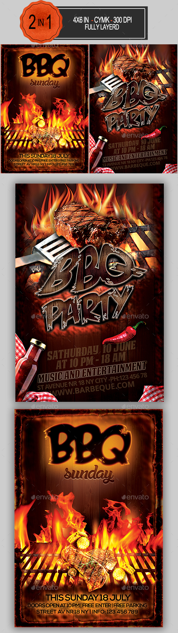 BBQ Flyer Bundle - Clubs & Parties Events
