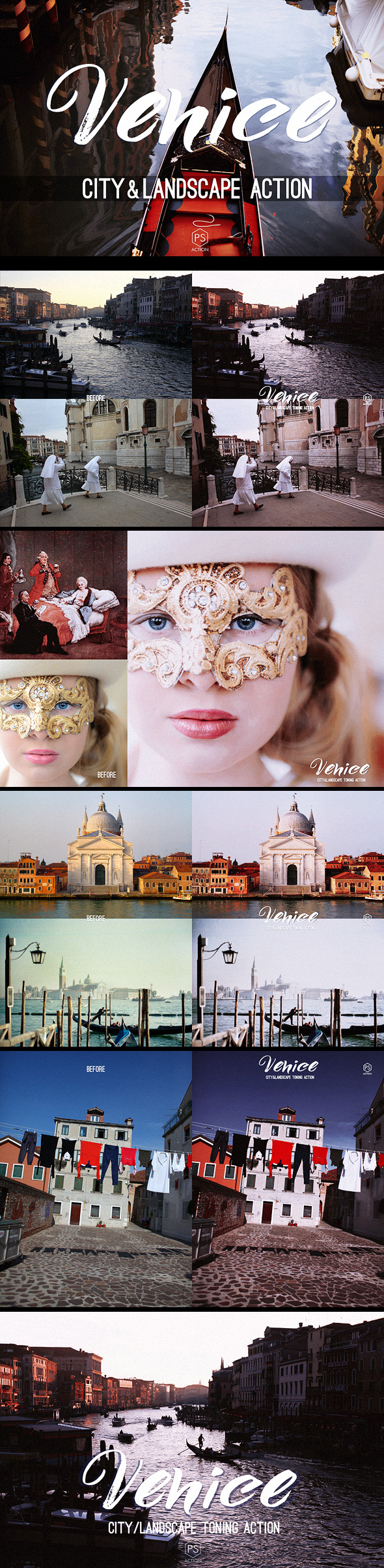Venice Landscape Photoshop Action - atmospheric toning for urban, cityscape & landscape photography - Photo Effects Actions