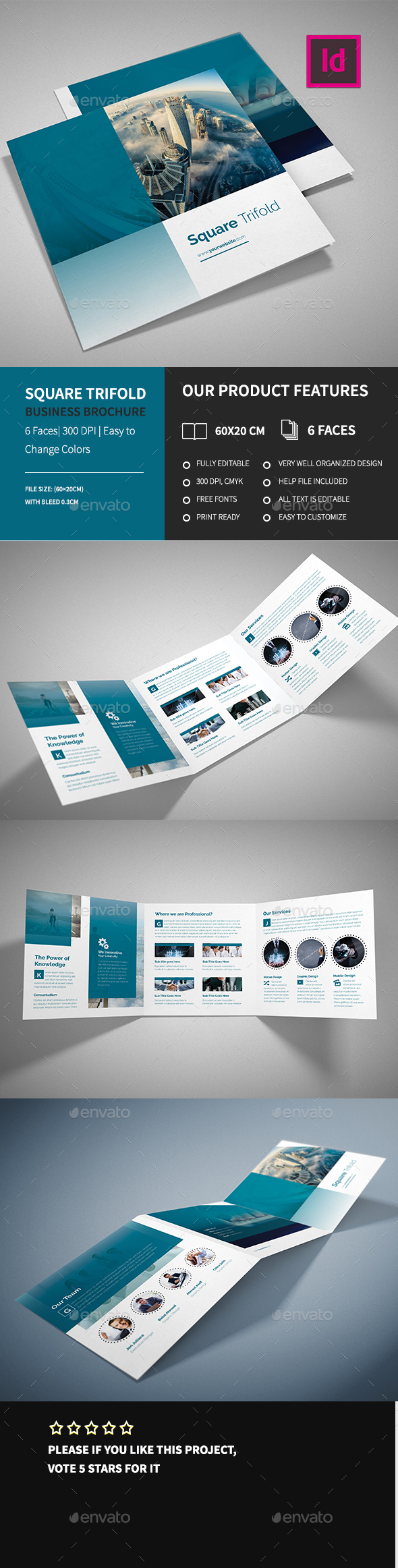Corporate Square Trifold Business Brochure - Corporate Brochures