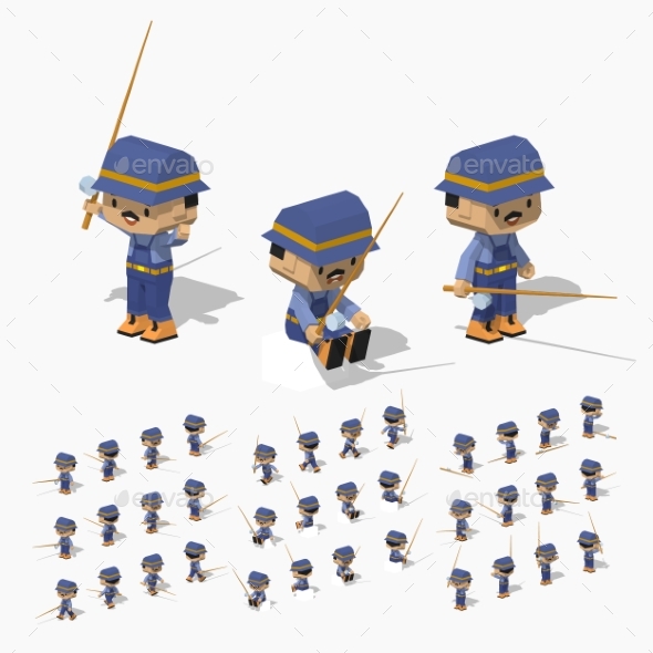 Low Poly Fisherman - People Characters