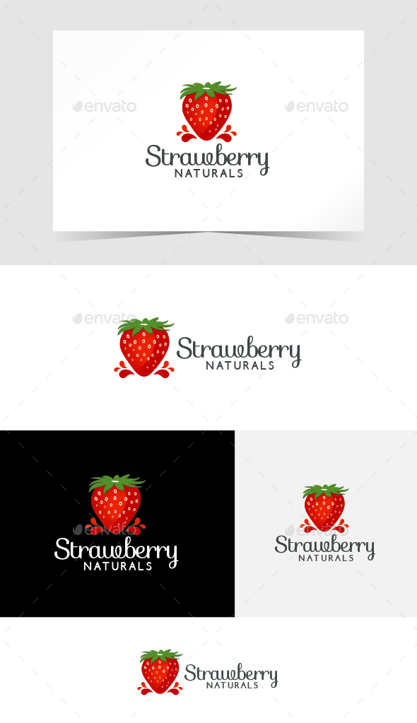 Strawberry Logo Template - Food Logo Templates