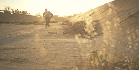 Street Skater on Spring Sunset Skate