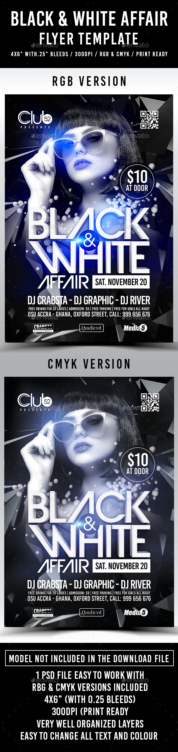 Black and White Affair Flyer Template - Flyers Print Templates