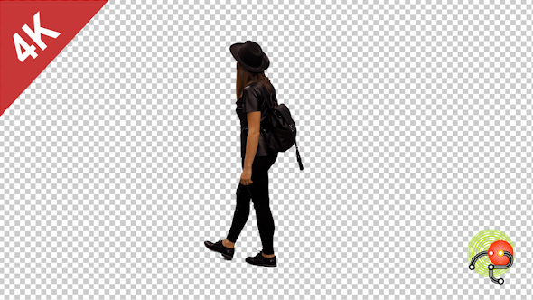 Young Female Tourist Walking  alt