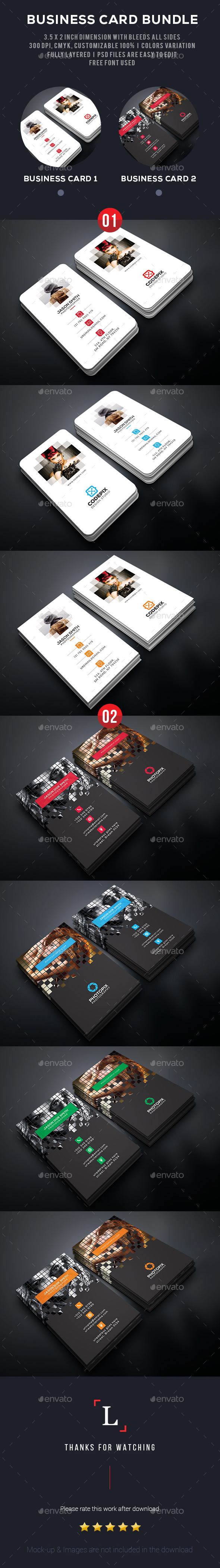 Pixel Business Card Bundle - Business Cards Print Templates