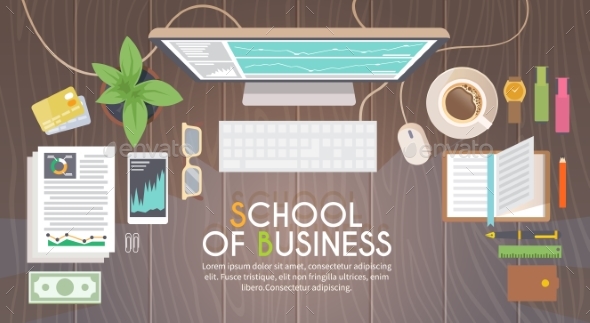 Workplace. Vector Illustration - Concepts Business