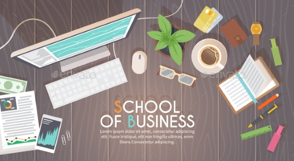 Workplace. Vector Illustration - Concepts Business