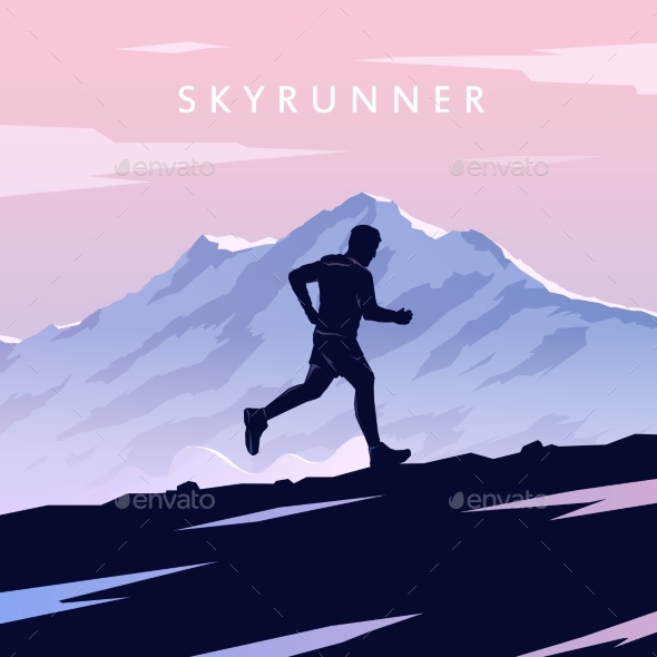 Skyrunning Vector Poster - Sports/Activity Conceptual