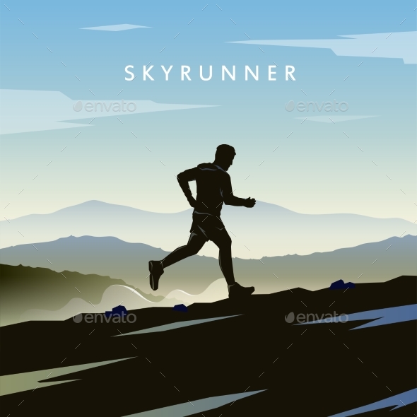 Skyrunning Vector Poster - Sports/Activity Conceptual