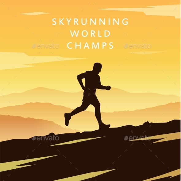 Skyrunning Vector Poster - Sports/Activity Conceptual