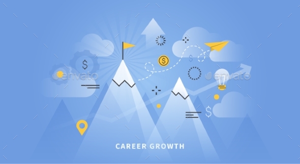 Web Banner Of Career Growth - Concepts Business