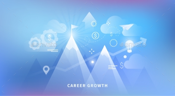 Web Banner Of Career Growth - Concepts Business