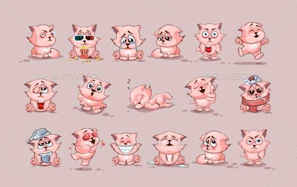 Set Of Cats - Monsters Characters