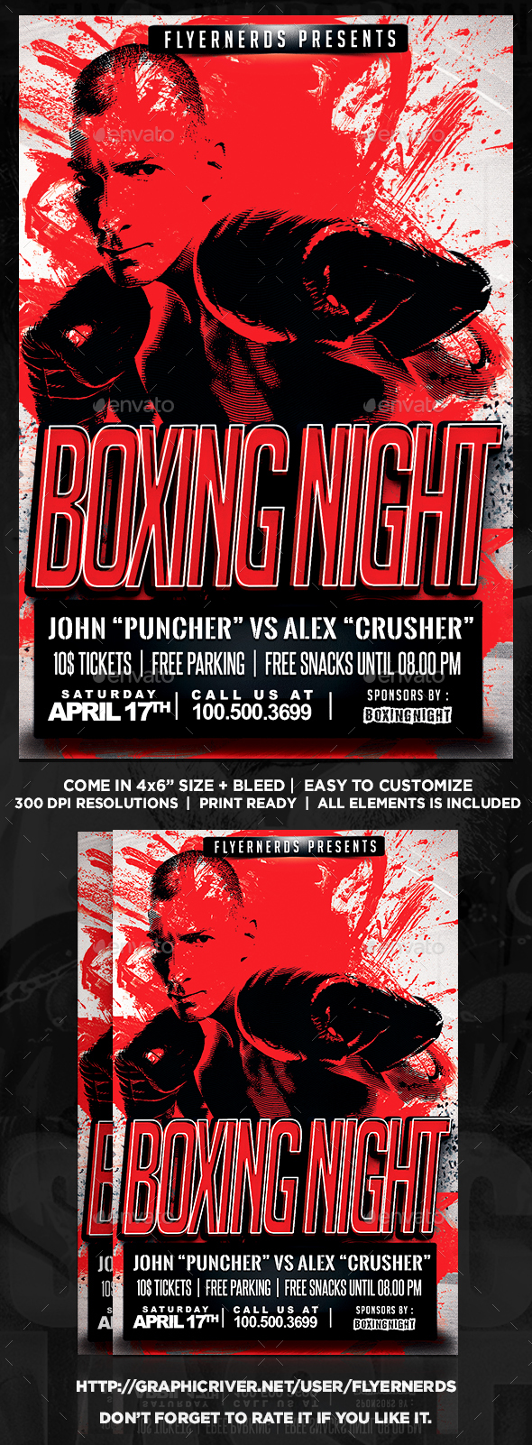 Boxing Night Sports Flyer - Sports Events